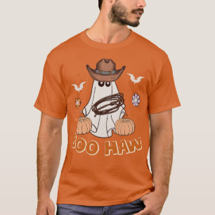 T-shirt Drôle Boo Haw Halloween Ghost Cowboy Cowgirl Weste