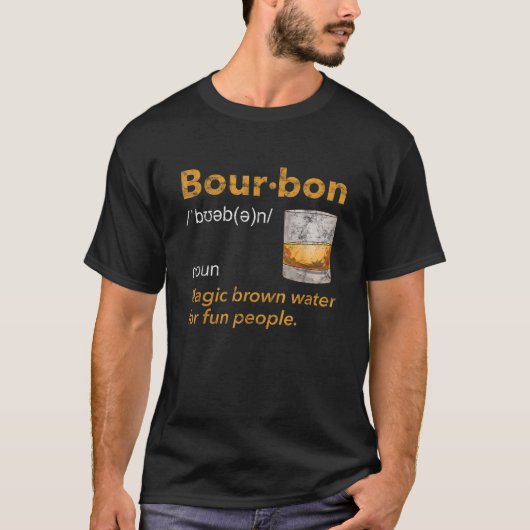 T-shirt Drôle Bourbon Définition Whiskey Boire Citation Gi (Devant)