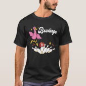 T-shirt Drôle Bowler Flamant rose Bowler Pin Strike B (Devant)