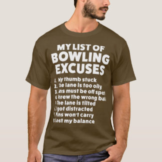 T-shirt Drôle Bowling Excuses Pour Hommes Ou Femmes T