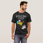T-shirt Drôle Bowling Gift Femmes mignonne Bowling Chick S (Devant entier)