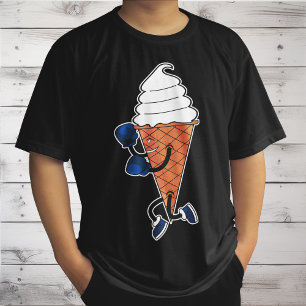T-shirt Drôle Boxe Sports Ice Cream Cone Cartoon