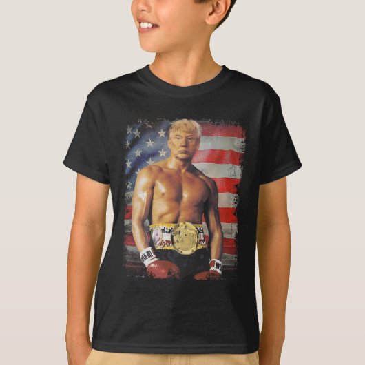 T-shirt Drôle Boxer Trump Trump Rocky Meme (Devant)