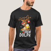 T-shirt Drôle Brew Dolph Reindeer Boire Bière Correspondan (Devant)