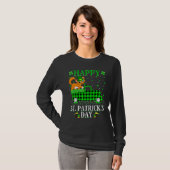 T-shirt Drôle Buffalo Plaid Camion Vert Chat St Patrick D (Devant entier)