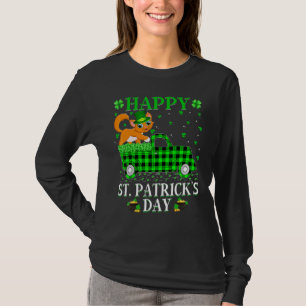 T-shirt Drôle Buffalo Plaid Camion Vert Chat St Patrick D