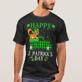 T-shirt Drôle Buffalo Plaid Camion Vert Chat St Patrick D (Devant)
