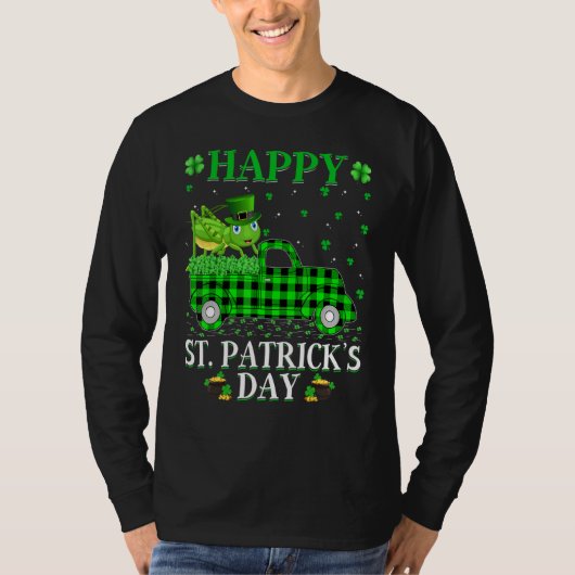 T-shirt Drôle Buffalo Plaid Camion vert Grasshopper St Pat (Devant)