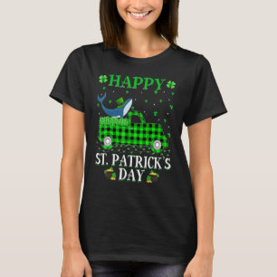 T-shirt Drôle Buffalo Plaid Green Truck Blue Whale St Part