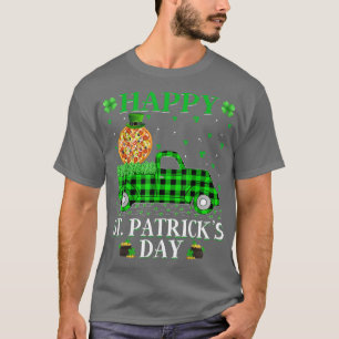T-shirt Drôle Buffalo Plaid Green Truck Pizza St