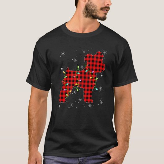 T-shirt Drôle Buffalo Plaid Matching Schnauzer Chien Chris (Devant)