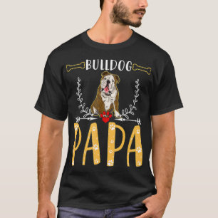 T-shirt Drôle Bulldog Papa, mignon Love Dons Dons Pour Hom