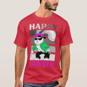 T-shirt Drôle Bunny Jouer Musique Hip hop Rabbit Happy Eas