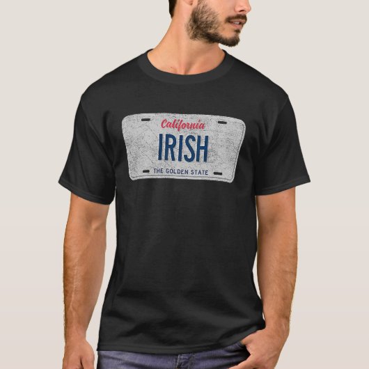 T-shirt Drôle CA State Vanity Plaque de licence IRISH (Devant)