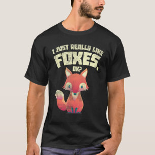 T-shirt Drôle cadeau animal de forêt J'Aime Vraiment Foxes