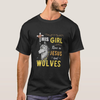 T-shirt Drôle Cadeau Aquarelle Fille Courir Sur Jésus Et L