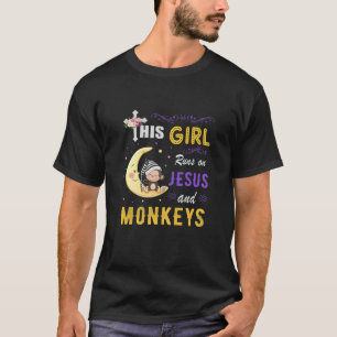 T-shirt Drôle Cadeau Aquarelle Fille Courir Sur Jésus Et S