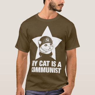 T-shirt Drôle Cadeau Chat Mon Chat Est Communiste