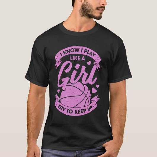 T-shirt Drôle cadeau de fille de basket-ball (Devant)