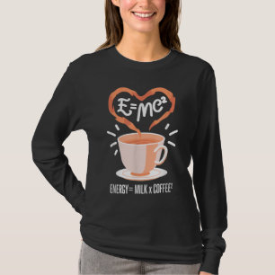 T-shirt Drôle café équation café énergie Lait et café