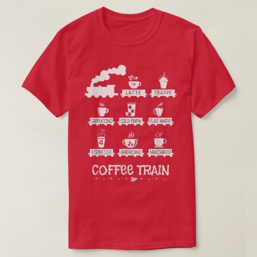 T-shirt Drôle café Latte Frappe Cappuccino Espresso Coff (Design devant)