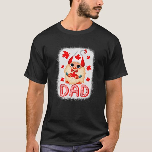 T-shirt Drôle Canadien Papa Gnome Maple Leaf Canada Drapea (Devant)