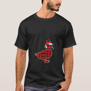 T-shirt Drôle Canard de Noël Arbre Rouge Plaid Xmas Animau