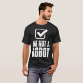 T-shirt Drôle Captcha Robotics Je ne suis pas un robot (Devant entier)