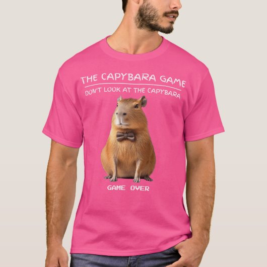 T-shirt Drôle Capybara Jeu Ne Regarde Pas Le Capybara (Devant)