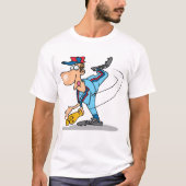 T-shirt Drôle Caricature de baseball lanceur d'une balle r (Devant)