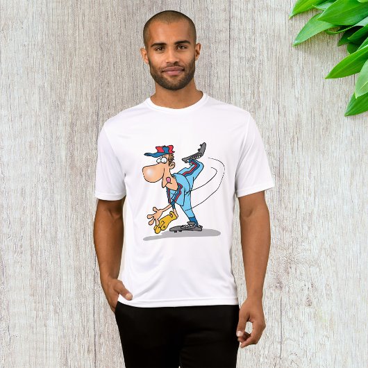 T-shirt Drôle Caricature de baseball lanceur d'une balle r