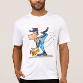 T-shirt Drôle Caricature de baseball lanceur d'une balle r (Devant)