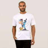 T-shirt Drôle Caricature de baseball lanceur d'une balle r (Devant entier)