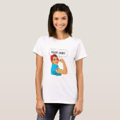 T-shirt Drôle caricature de femme au poignet (Devant entier)