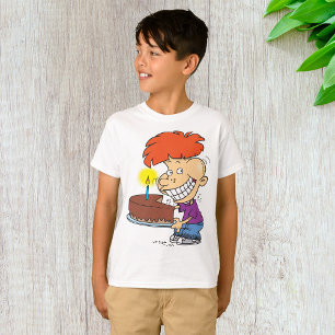 T-shirt Drôle caricaturiste avec gâteau d'anniversaire au 
