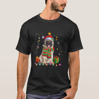 T-shirt Drôle Carlin Chien Arbre de Noël Chandail Noël Chi