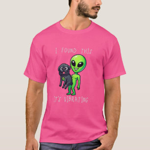 T-shirt Drôle Carlin Noir Alien J'Ai Trouvé Ça Vibrant