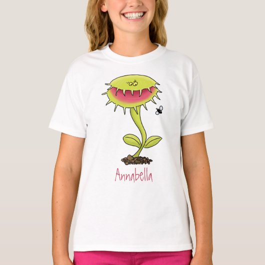 T-shirt Drôle carnivore Vénus piège à mouches plante dessi (Devant)