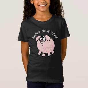 T-Shirt Drôle Cartoon 4 Cochon sur mesure Année Anniversai