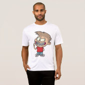 T-shirt Drôle Cartoon Boy avec Braces Smile (Devant entier)