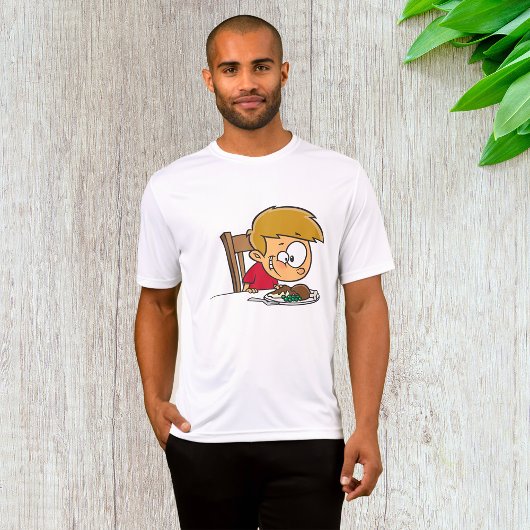 T-shirt Drôle Cartoon Boy excité pour le dîner