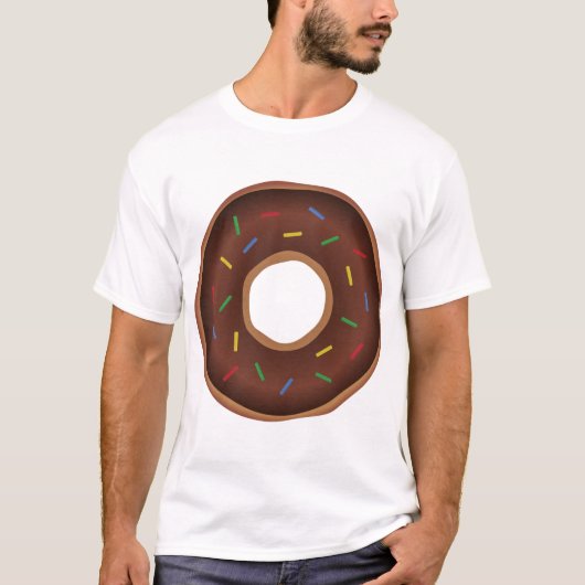 T-shirt Drôle Cartoon Brown Donut (Devant)