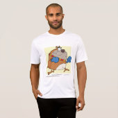 T-shirt Drôle Cartoon Bulldog Boxer Chien (Devant entier)
