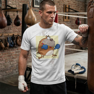 T-shirt Drôle Cartoon Bulldog Boxer Chien