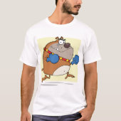 T-shirt Drôle Cartoon Bulldog Boxer Chien (Devant)