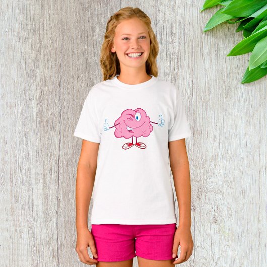 T-shirt Drôle Cartoon Cerveau en train de Winking