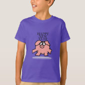 T-shirt Drôle Cartoon Cochon Année 2019 Kids Tee (Devant)