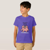 T-shirt Drôle Cartoon Cochon Année 2019 Kids Tee (Devant entier)