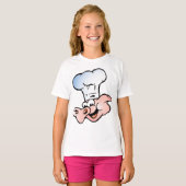 T-shirt Drôle Cartoon Cochon Chef avec Casquette (Devant entier)