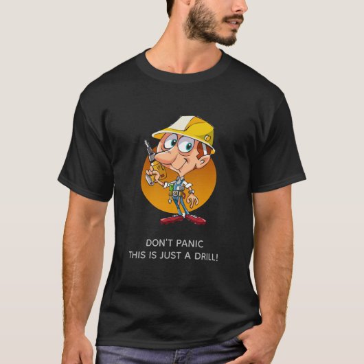 T-shirt Drôle Cartoon d'ouvrier du bâtiment juste un exerc (Devant)